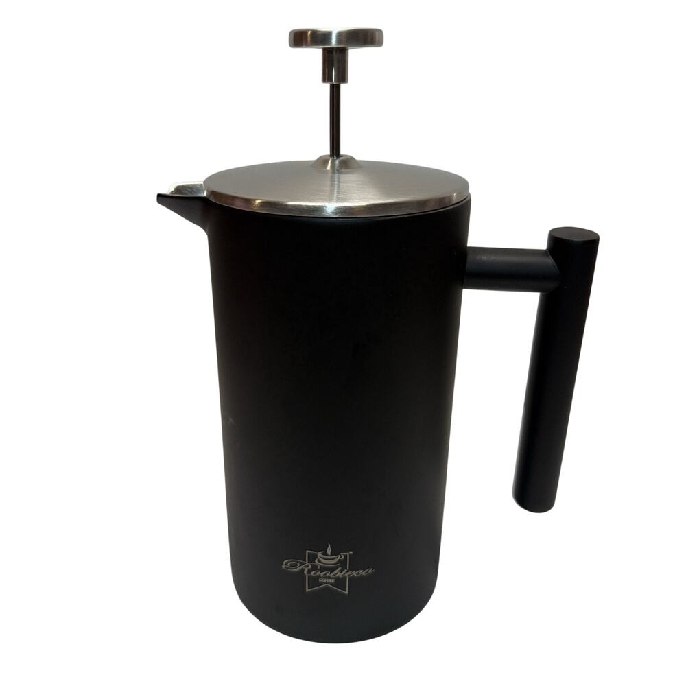 Premium Insulated French Press 34oz Stainless Steel Matte Black Double Wall